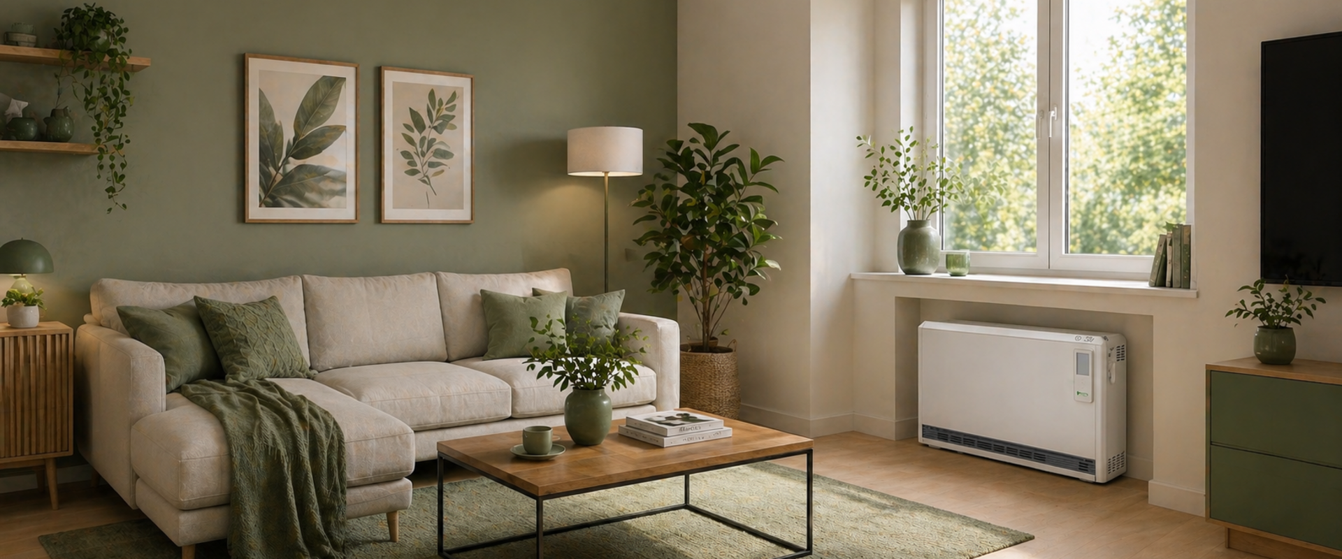 Speicherheizung im Wohnzimmer